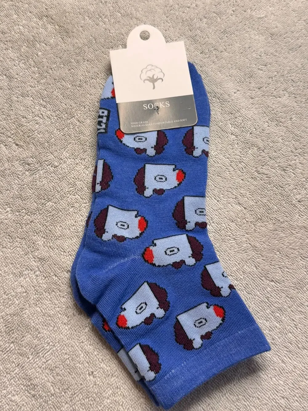 BTS MANG J-Hope ankle socks blue one size shoe size 5-10